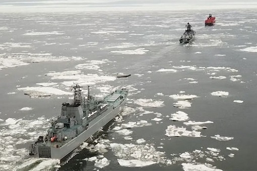 Russia Warship in Arctic