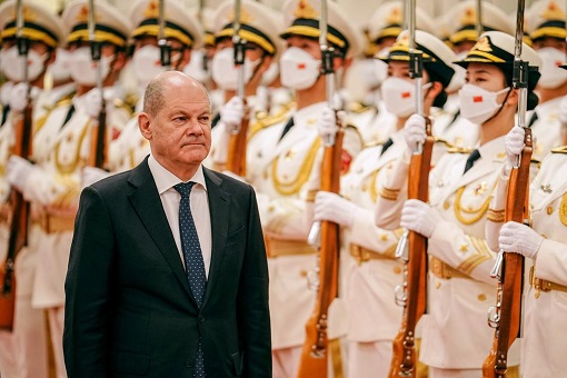 German Chancellor Olaf Scholz Visit China - Guard of Honour