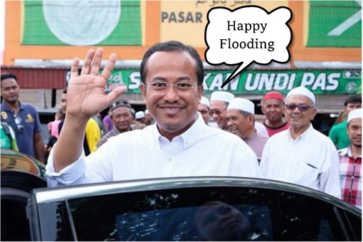 Terengganu Chief Minister Samsuri - Happy Flooding