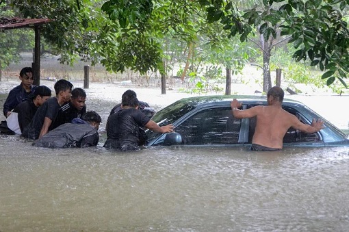 Terengganu Kelantan Flood - Submerged Car