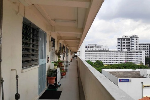 Singapore Colourful HDB Flats - Corridor