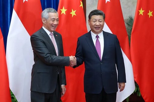 China President Xi Jinping and Singapore Prime Minister Lee Hsien Loong