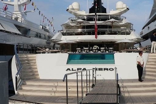 Super Yacht Alfa Nero - Rear View