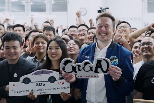 Elon Musk Visit Tesla Shanghai - May 2023