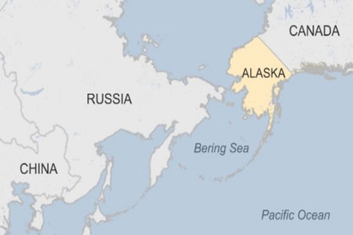 Alaska Map - US, Russia and China
