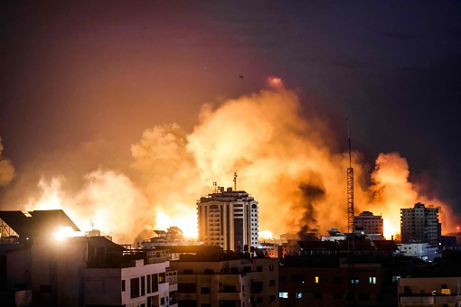 Israel-Hamas War - Building Bombed