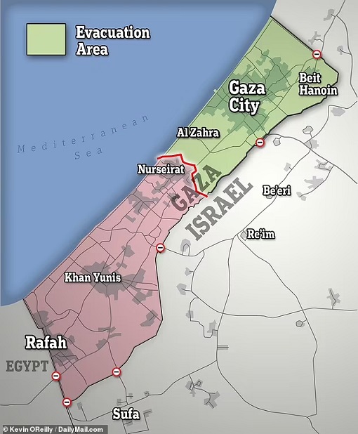 Israel-Hamas War - Evacuation Map
