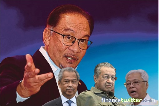 PM Anwar Ibrahim - Former PM Mahathir Mohamad, Muhyddin Yassin, Ismail Sabri