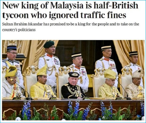 Sultan Ibrahim - New King of Malaysia is half-British tycoon who ignored traffic fines
