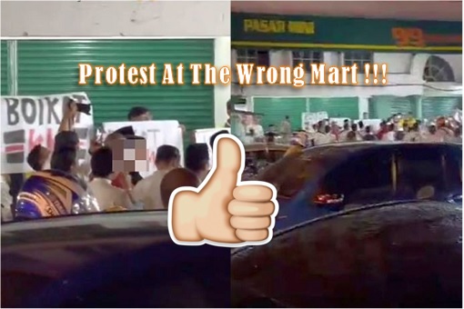 UMNO Malays Protest At The Wrong Shop - KK Mart - Speed 99 Mart