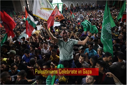 Hamas Terror Attack on Israel - Palestinians in Gaza Celebrate