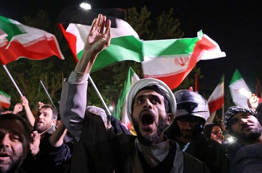 Iran Drone and Missiles Attacks - Celebration