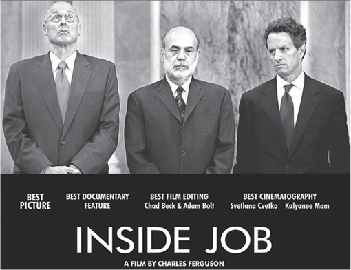 Inside Job - 2010 - Black and White poster