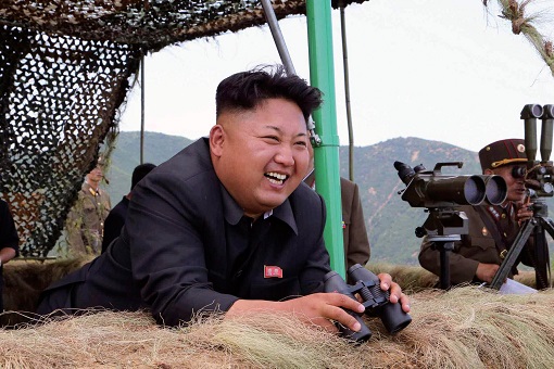 Kim Jong-Un with Binoculars at Camp
