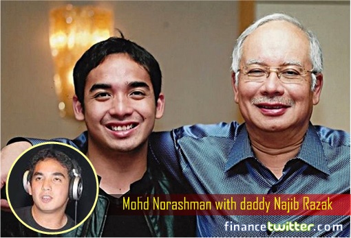 Norashman Najib Razak with Daddy Najib Razak - inset DJ Norashman