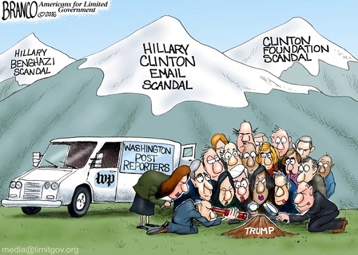 Mainstream Media Against Donald Trump - Cartoon