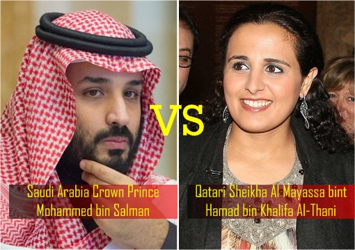 Saudi Arabia Crown Prince Mohammed bin Salman vs Qatari Sheikha Al Mayassa bint Hamad bin Khalifa Al-Thani