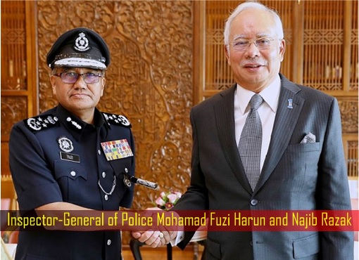 Inspector-General of Police Mohamad Fuzi Harun and Najib Razak