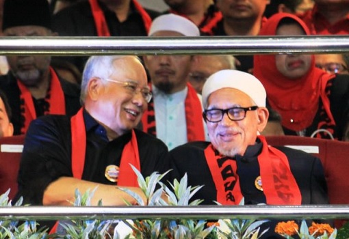 Najib Razak with Hadi Awang - Laughing