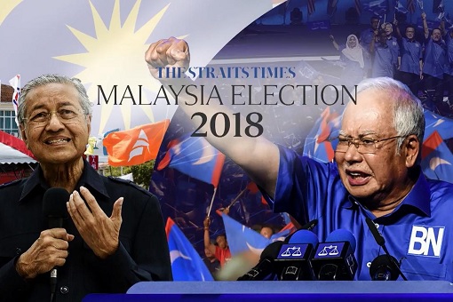 Singapore Straits Times - Malaysia 2018 Election - Mahathir vs Najib