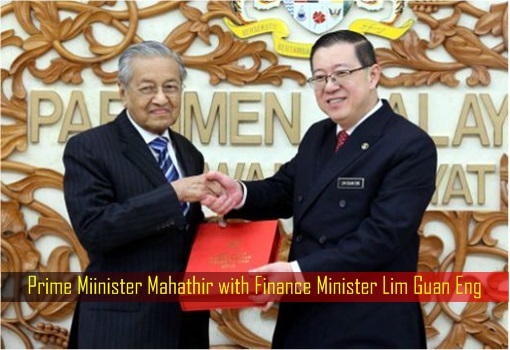 Prime Miinister Mahathir with Finance Minister Lim Guan Eng