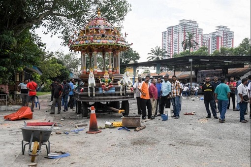 Subang Jaya Sri Maha Marianmman Temple Riot - Chariot Damaged