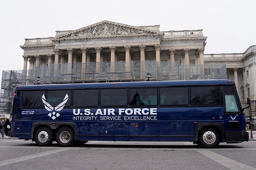 Speaker Nancy Pelosi Overseas Trip Postponed - USAF Bus