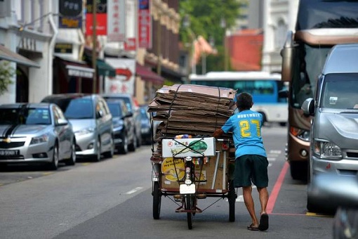 Asia Poverty - Collecting Paper Boxes