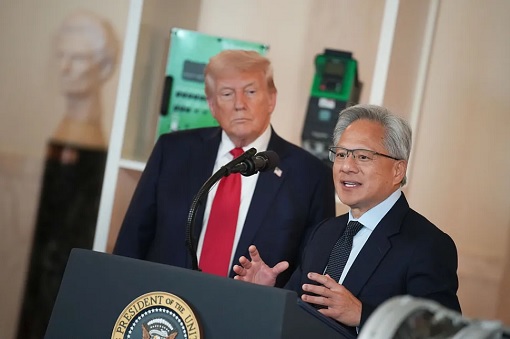 Trade War - President Donald Trump and Nvidia Jensen Huang