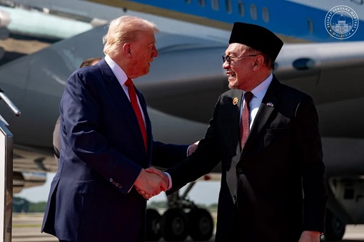 ASEAN Summit 2025 - President Donald Trump and Prime Minister Anwar Ibrahim - Laughing