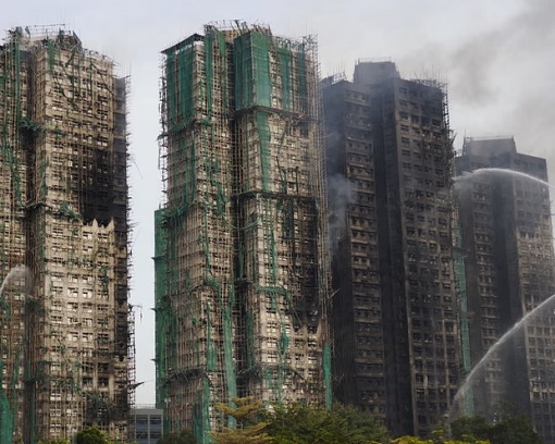 Hong Kong Wang Fuk Court Fire - Apartments Badly Burnt Down