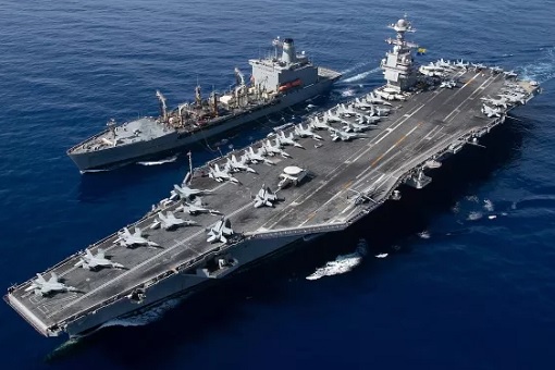 Aircraft Carrier USS Abraham Lincoln - Support Ship