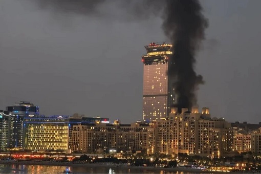 Iran Attack Dubai - Smoke from Building