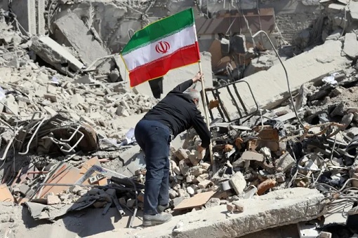 Iran in Rubble - Planting a Flag - US-Israel Attack