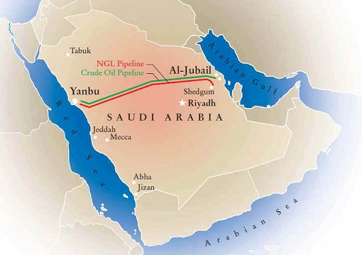 Saudi Arabia East-West Pipeline - Map