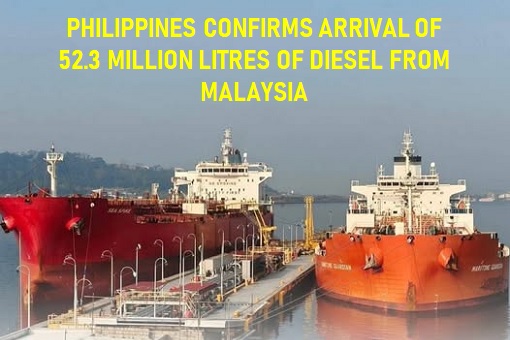Philippines Confirms Arrival of 52 Million Litres of Diesel From Malaysia