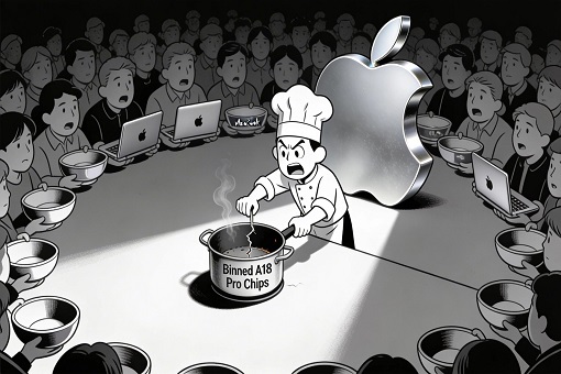 Apple Using Defective A18 Chips on Macbook Neo - Cartoon