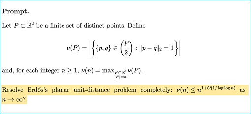 Paul Erdos Unit Distance Problem - AI Prompt