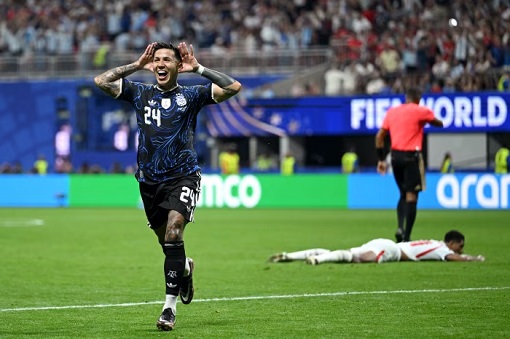 FIFA World Cup 2026 - Enzo Fernandez Celebrates After Scoring A Game-Tying Goal for Argentina