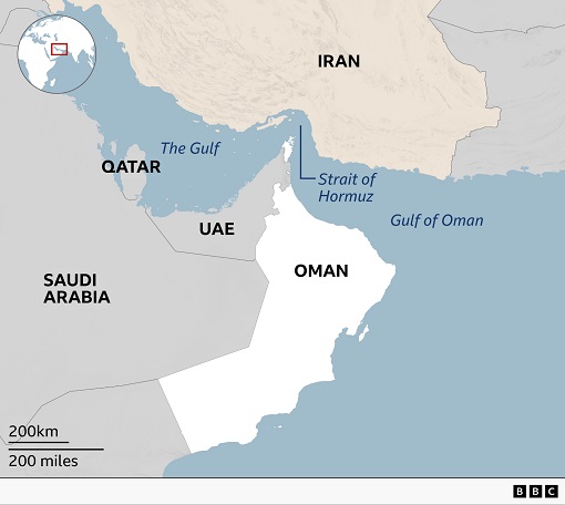 Iran and Oman - Map