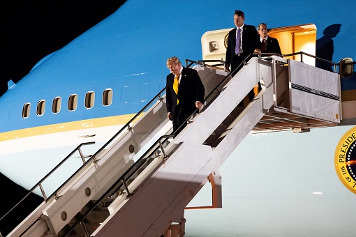Ruse To Evade Iran Threat - Trump Walked Down Air Force One