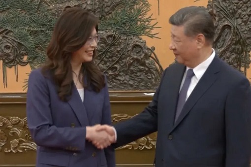 Taiwan Kuomintang KMT Cheng Li-wun Meets China President Xi Jinping