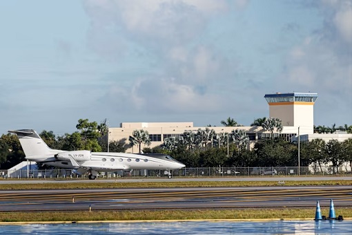 Bolsonaro Private Jet on Tarmac at Opa Locka Executive Airport in Miami